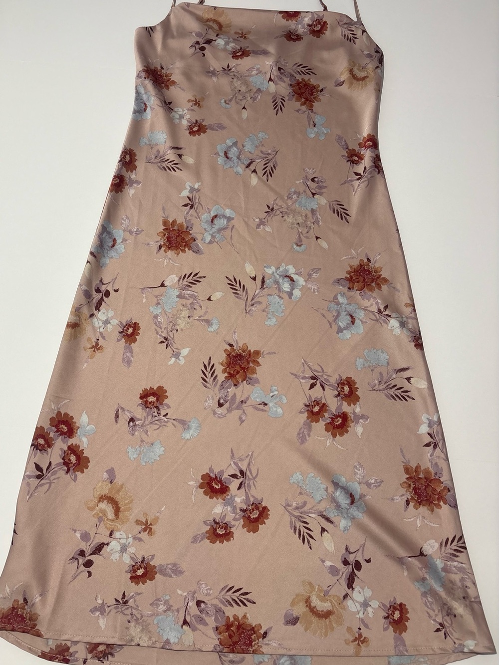 Hippie Rose Blush Pink Floral Slip with Blue & Rust Accents